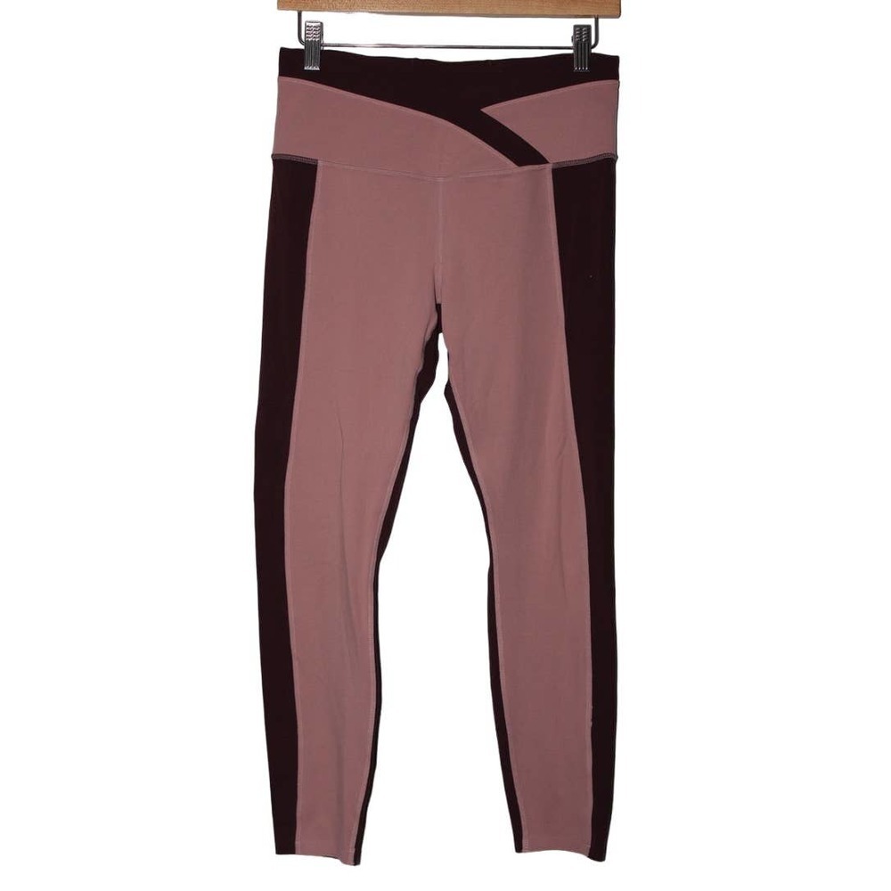 Womens Athleta Chroma 7/8 Tights Red Pink Athletic Cropped Capri Leggings Size M